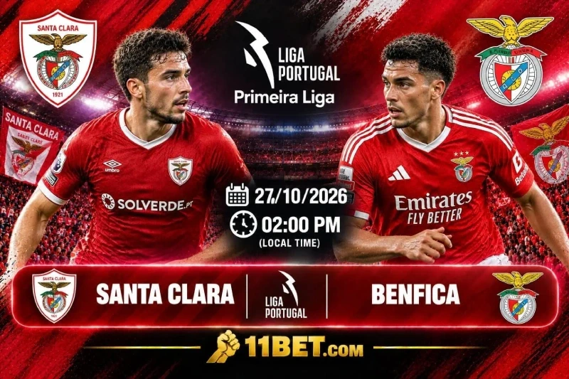 11BET Nhận định bóng đá Santa Clara vs Benfica 01h45 ngày 27/10: Đại bàng Lisbon quyết tâm giành 3 điểm