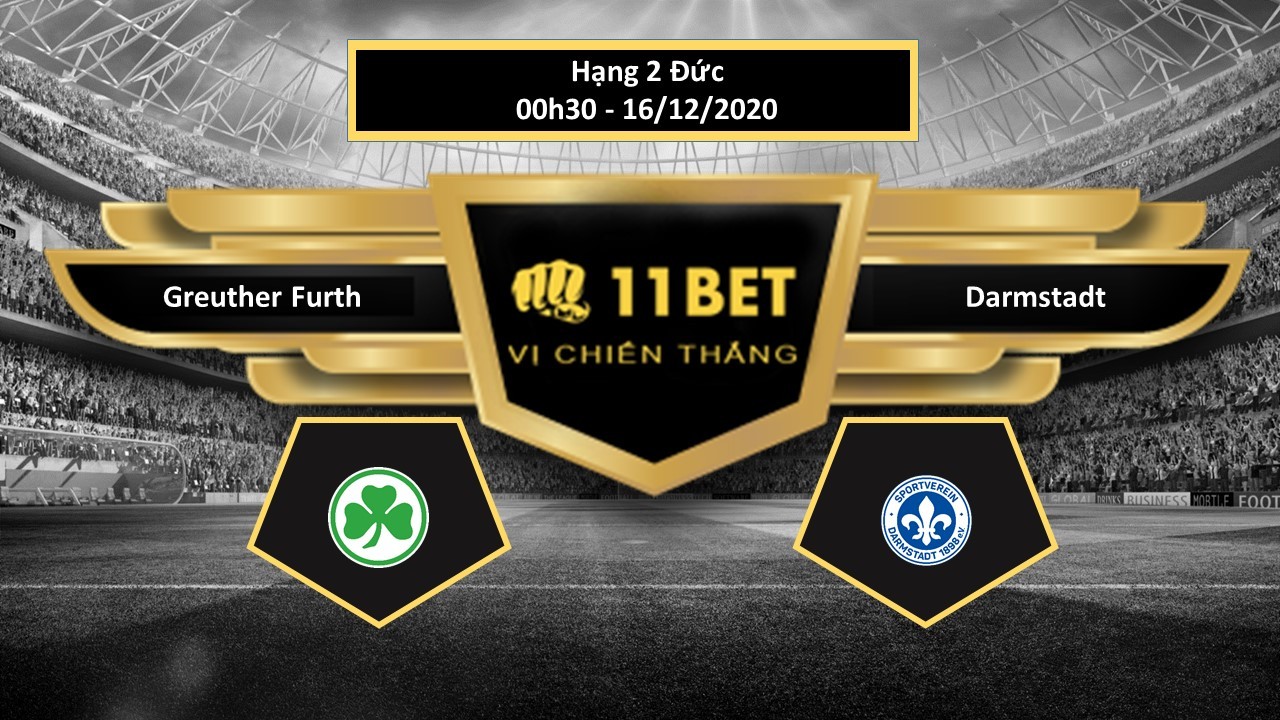 11BET Tip bóng đá  Greuther Furth vs Darmstadt , hôm nay 16/12/2020