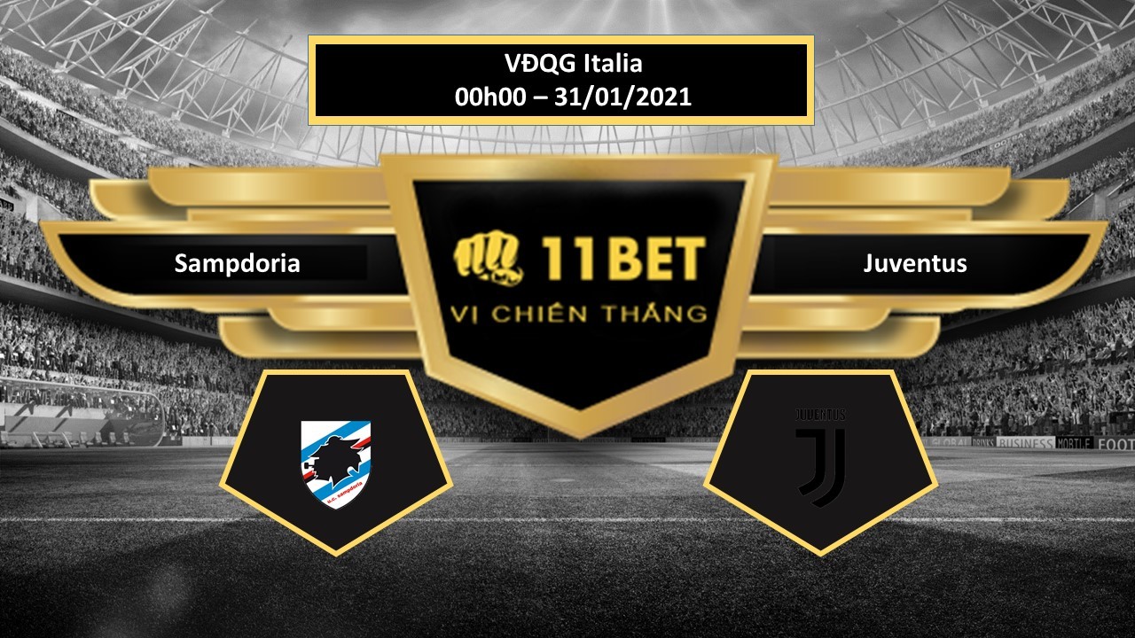 11BET Tip bóng đá Sampdoria vs Juventus ,  hôm nay 31/01/2021