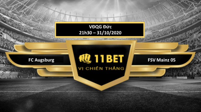 11BET Tip bóng đá  FC Augsburg vs FSV Mainz 05 , hôm nay 31/10/2020